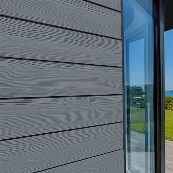 Lame de bardage en fibres-ciment Cedral Click finition relief - 186 MM x 12,00 MM - L. 3,60 M - Gris acier C15