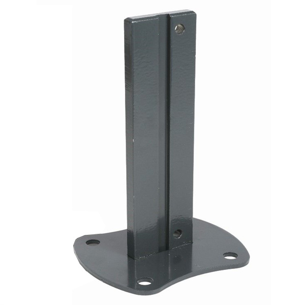 Platine avec manchon pour poteau Easyclip - 148 x 125 mm - acier thermolaqué gris RAL7016