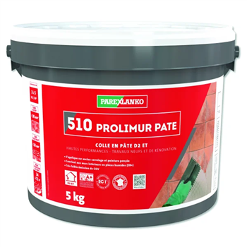 Colle en pâte pour pose murale de carrelage en local humide - 510 Prolimur Pâte - Ivoire - seau de 5 KG