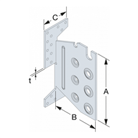 Étrier à encoche et âme intérieure TU20 - assemblages invisibles des charpentes bois - 174 x 104.5 x 60 mm