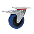 Roulette à platine pivotante et frein Elastique bleu - bandage caoutchouc - diamètre 200 mm -  capacité 350 kg