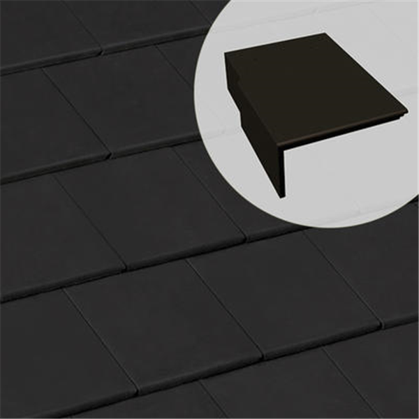 Tuile de rive universelle gauche en béton - Innotech - Noir - 42 x 33.3 x 14.5 cm