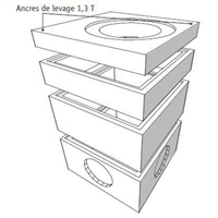 ELEMENT DE TETE H20 POUR REGARD BETON CARRE 1000X1000