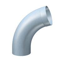 Coude tulipé à 72° prePatina clair Eco Zinc Rheinzink pour tuyau de descente de gouttière diamètre 80,0 MM