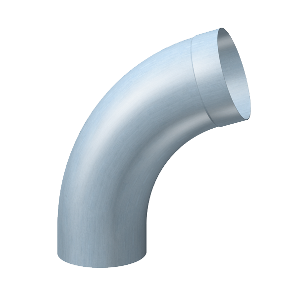 Coude tulipé à 72° prePatina clair Eco Zinc Rheinzink pour tuyau de descente de gouttière diamètre 80,0 MM