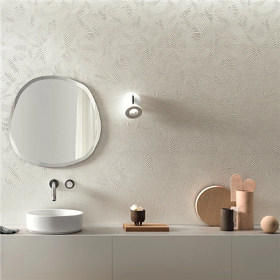 Faïence murale rectifiée mate 3D Wall Carve Leaf - 40,0 CM x 80,0 CM - ép. 8,50 MM - White