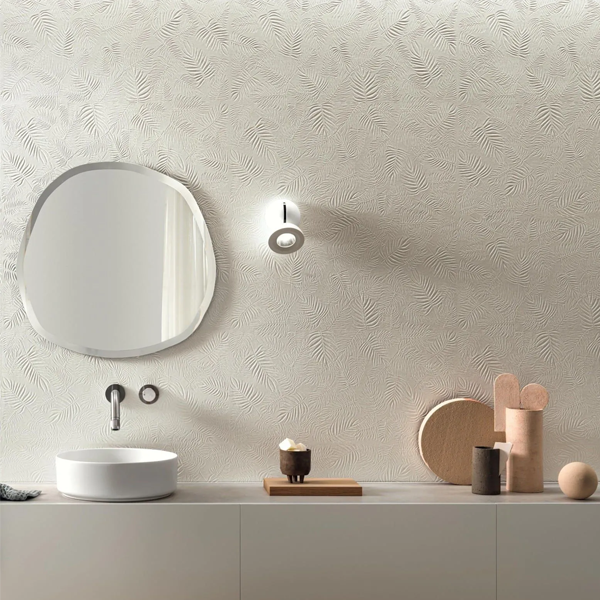 Faïence murale rectifiée mate 3D Wall Carve Leaf - 40,0 CM x 80,0 CM - ép. 8,50 MM - White