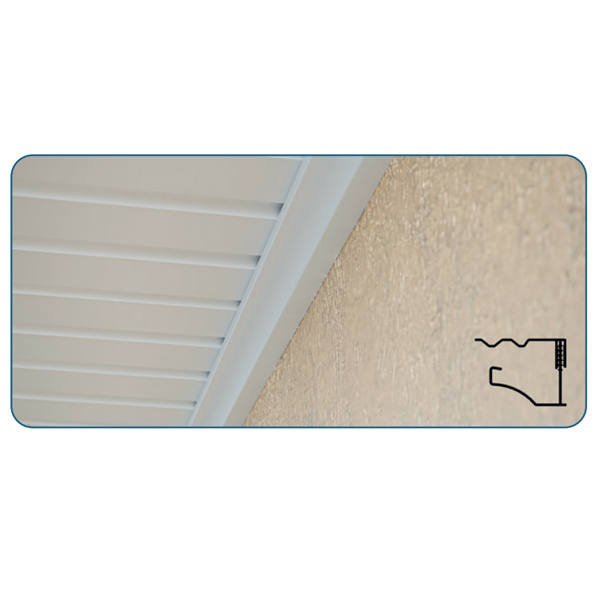 Profilé de finition simple pour lambris sous toiture PVC blanc - Clipsable en 2 parties - Fixation sur liteaux - Longueur 4,00 M