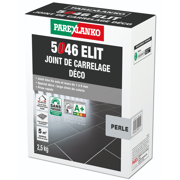 Joint de carrelage déco - 5046 Elit - sol et mur joints de 1 à 6 mm - Gris perle Sac de 2,5 KG