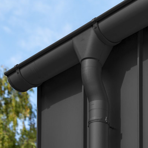 Gouttière demi-ronde en zinc Granum Basalte Rheinzink avec boudin - développé 250 MM - ép.0.65 MM - 4,00 M