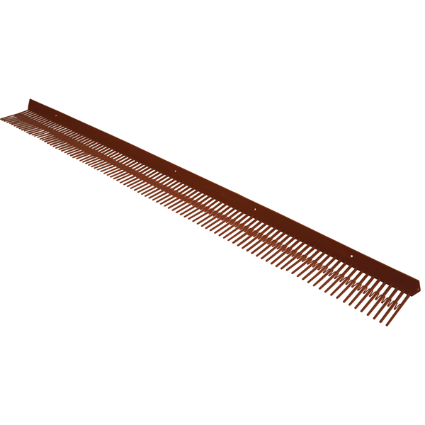 Closoir peigne pare-moineaux en polypropylène ocre pour tuiles fortement galbées - Ubbink - Hauteur 80 mm - Longueur 1 m