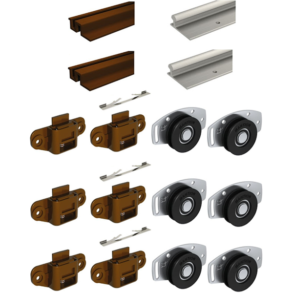 Ensemble porte coulissante de placard Mantion Pico 60 pour 3 panneaux de 60 kg - 3 mètres