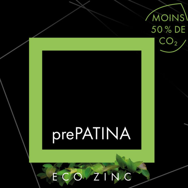 Talon emboîtable prePatina ardoise Eco Zinc Rheinzink pour gouttière demi-ronde de développé de 250 mm