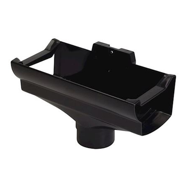 Naissance centrale à dilatation Nicoll NAD28N pour gouttière LG28 - Techtan - tube rond de 80 mm - noir