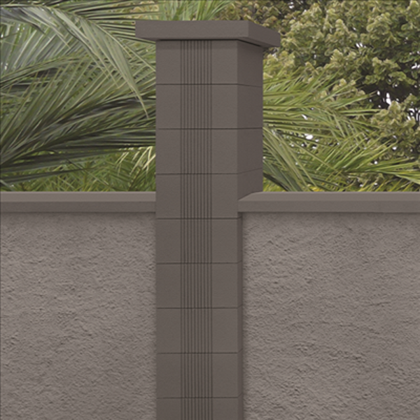 Chapeau de pilier plat en béton décoratif lisse - Gris - 50,0 CM x 50,0 CM x 6,00 CM
