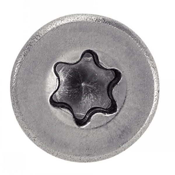Vis pour aggloméré tête fraisée six lobes filetage partiel inox A2 TX25 6.0x80/50 - boîte de 100