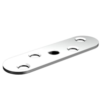 Platine Inox A2 pour fixation sur chant avec trou taraudé M8 - Lot de 2