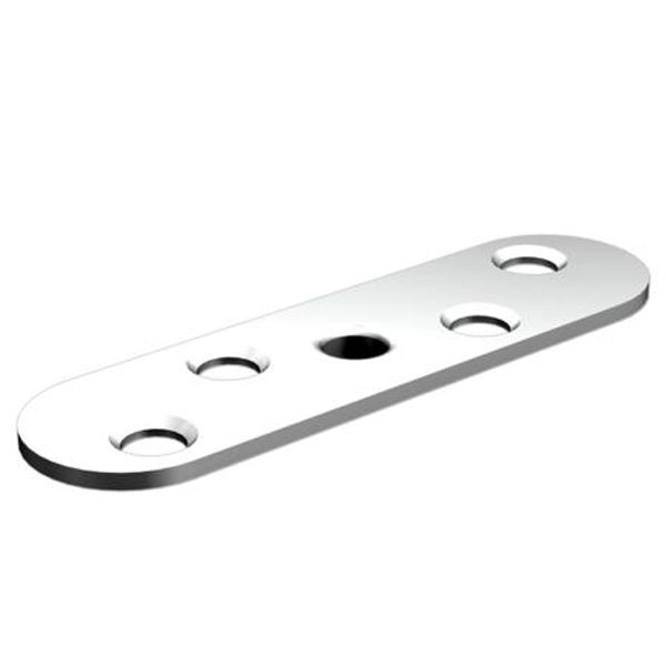 Platine Inox A2 pour fixation sur chant avec trou taraudé M8 - Lot de 2