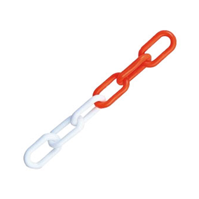 Chaîne plastique de signalisation Ø8mm - rouge et blanc - Taliaplast - 25 mètres