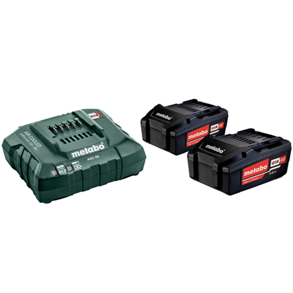 Pack de 2 batteries Li-Power 18 V/4,0 AH et chargeur ASC 55 Metabo 685050000