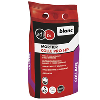 Mortier colle professionnel pour collage carrelage - Edilis - Sac de 5 kg - Coloris Blanc