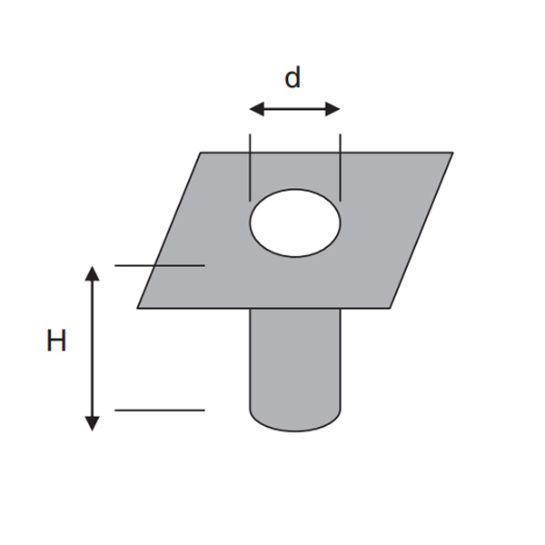 Évacuation des eaux pluviales droite en Alu pour toiture terrasse - Knipping - Diam. 150,0 MM - Long. 500,0 MM