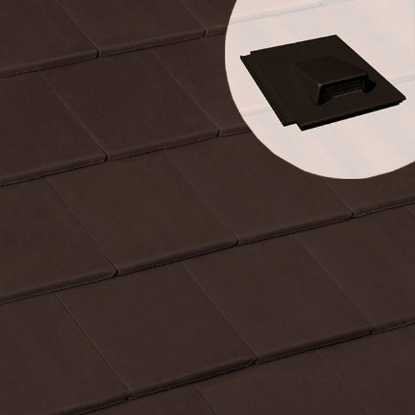 Tuile chatière en béton - Innotech - Brun - 42 x 33 cm