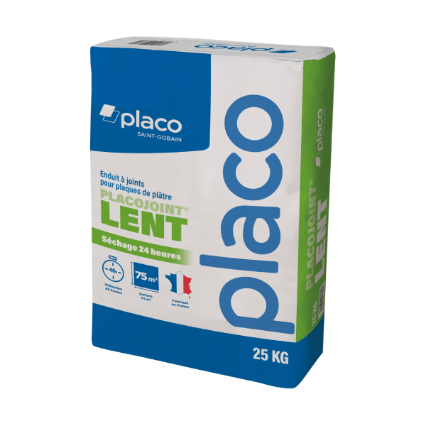 Enduit de jointoiement à prise lente Placojoint® LENT en poudre - Blanc - Sac de 25 kg