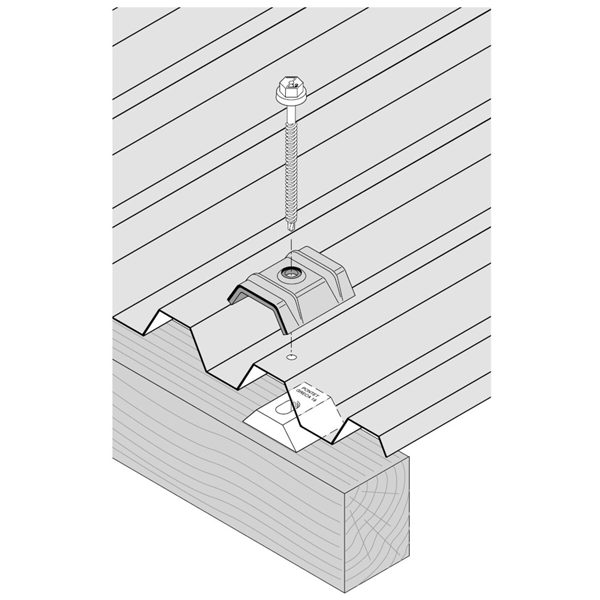 Pontet de support d'onde trapézoïdale Etanco - polyéthylène blanc - hauteur 45 mm - largeur 24 à 58 mm - lot de 5