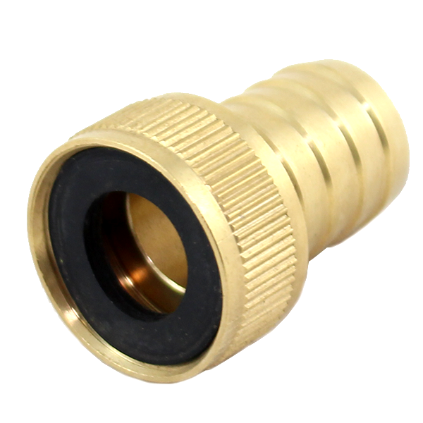 Raccord de sortie d'arrosage - Edia - Embout cannelé - Diamètre 19 mm - Laiton - Joint inclus