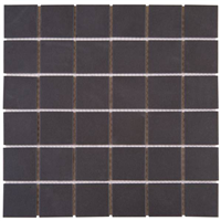 Carrelage mosaïque 4,8 x 4,8 cm pour salle de bain sur filet de 30,3 CM x 30,3 CM - ép. 6,00 MM - Noir