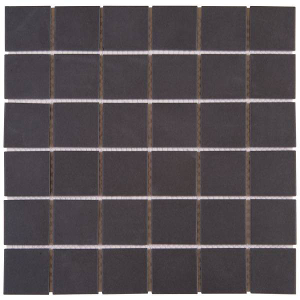 Carrelage mosaïque 4,8 x 4,8 cm pour salle de bain sur filet de 30,3 CM x 30,3 CM - ép. 6,00 MM - Noir