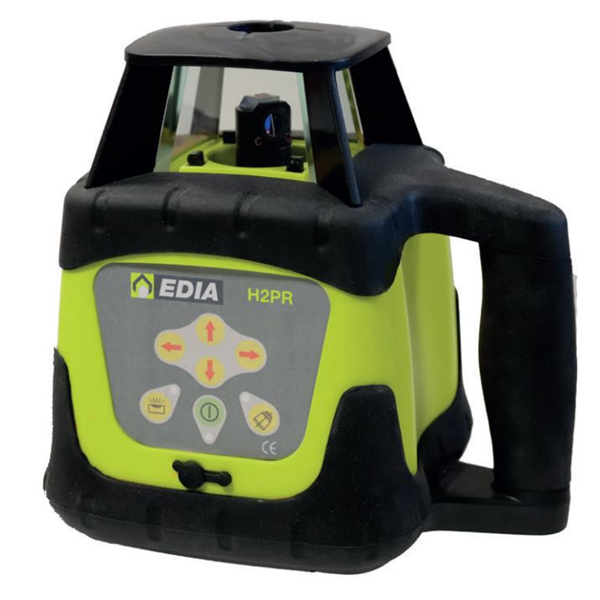 Laser rotatif rouge Edia H2PR double pente tête aluminium 635 nm avec batteries et chargeur