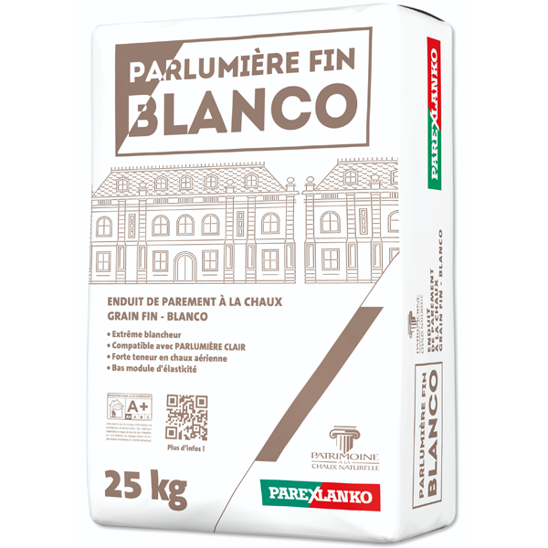 Enduit de parement à la chaux PARLUMIÈRE FIN BLANCO Parex - Sac de 25 KG