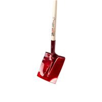 Pelle carrée en aluminium super légère avec manche en bois 130 cm - Col de cygne - Largeur 25 cm
