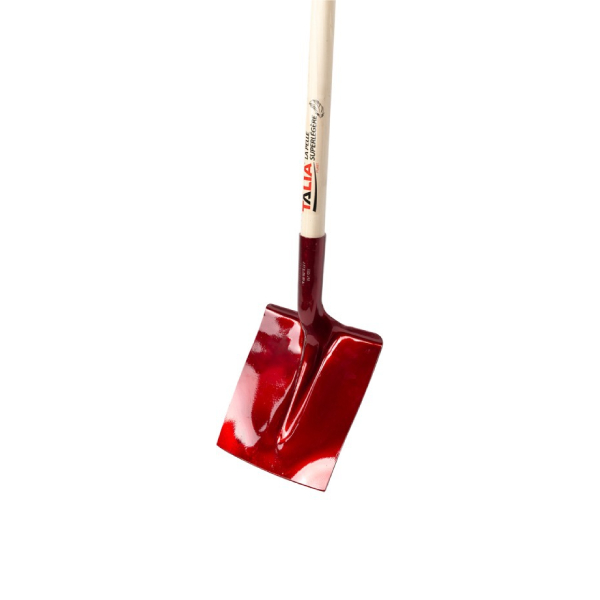 Pelle carrée en aluminium super légère avec manche en bois 130 cm - Col de cygne - Largeur 25 cm