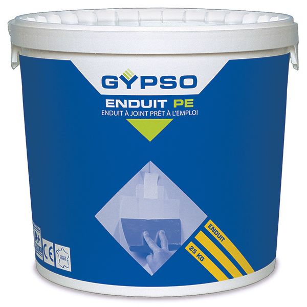 Enduit en pâte blanc prêt à l'emploi - Traitement joints plaques de plâtre - Gypso - Seau 25 KG