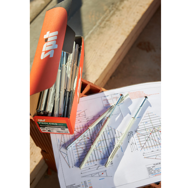 Cheville Prolong F Spit avec vis tête fraisée pour maçonnerie creuse - 10 x 185 mm - Boîte de 50