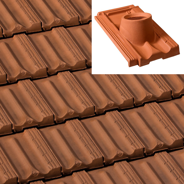 Tuile à douille Marseille Héritage en terre cuite - BMI Monier - Diamètre 120 mm - Brun Rustique