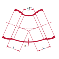 COUDE FONTE ASSAINISSEMENT EMBOITEMENT COMPLET, 1/8, FEMELLE-FEMELLE, DN 200