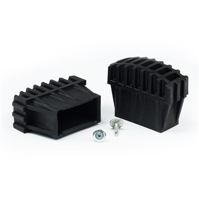 Sabot enveloppant pour échelle Tubesca en plastique noir section 56 x 25 mm - lot de 2