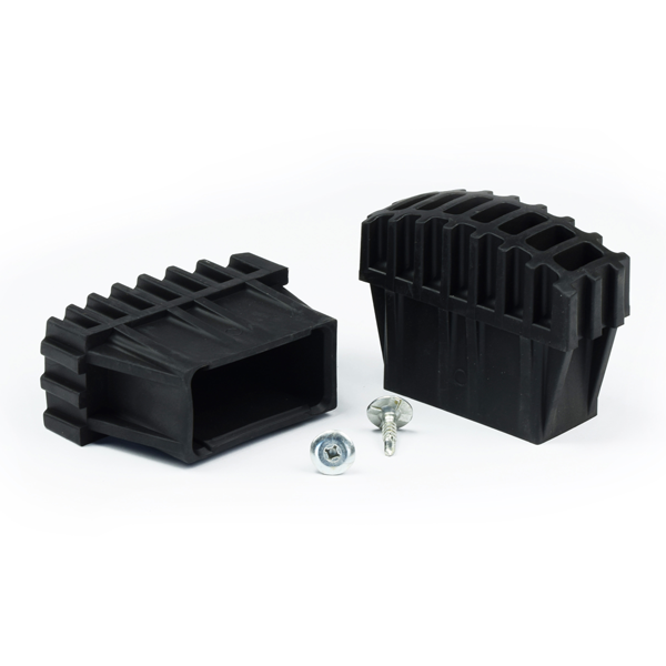 Sabot enveloppant pour échelle Tubesca en plastique noir section 56 x 25 mm - lot de 2