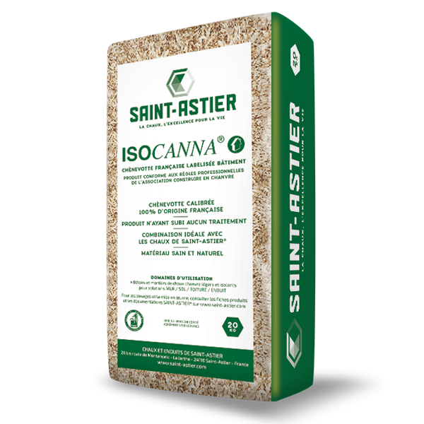 Chanvre ISOCANNA Fin - Chènevotte française Labellisée Bâtiment - Sac de 20 kg