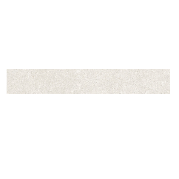 Plinthe de carrelage intérieur en grès émaillé effet pierre Edilis Evora - 45,0 CM x 8,0 CM - ép. 8,5 MM - Blanc