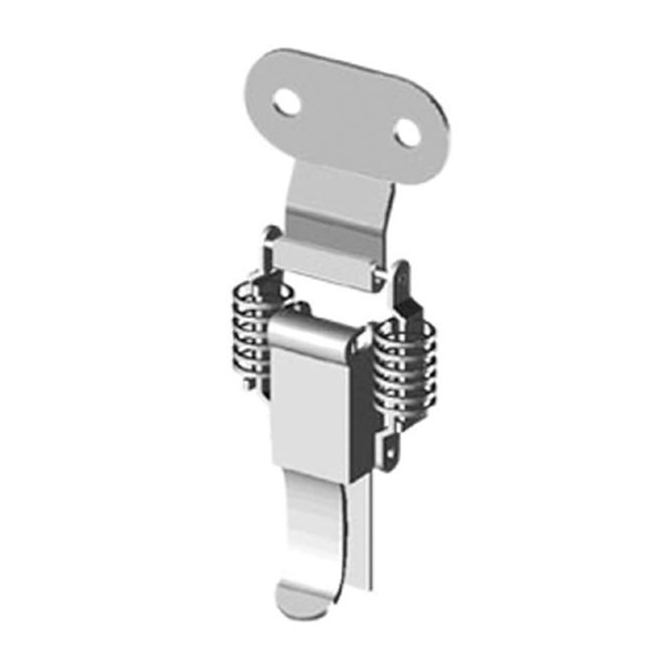 Fermeture à levier avec ressort et crochet - Monin 270740 - Hauteur 65,5 mm - Acier zingué - Percée