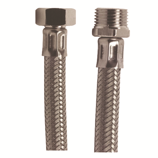 Flexible sanitaire - Raccord mâle 1/2" écrou tournant 1/2" - L = 300mm - DN8