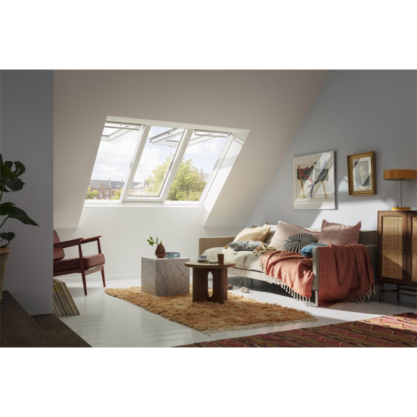 Fenêtre de toit Velux GPLS 3en1 - Projection manuelle - Vitrage confort - WhiteFinish - 188,0 CM x 140,0 CM