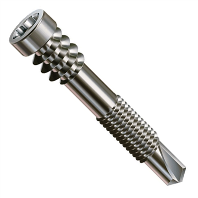 Vis de terrasse pour lambourdes Alu - 5x48mm tête cylindrique à double filet inox A2 -  boîte de 100