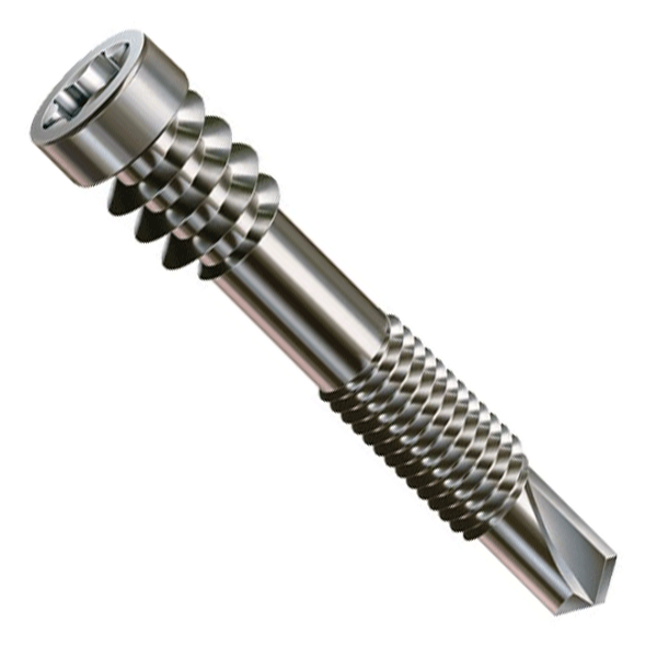 Vis de terrasse pour lambourdes Alu - 5x48mm tête cylindrique à double filet inox A2 -  boîte de 100