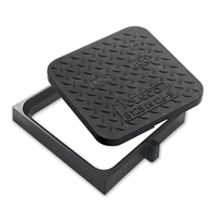 Tampon de regard composite carré avec cadre lisse - KIO 400 B125 - 360,0 mm x 360,0 mm